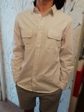 Camisa de manga larga para hombre, Camisa de algodón puro estilo Retro abotonada GA-Z102