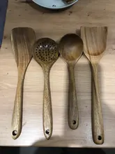 Skimmer Cooking Spoon Tableware Colander Kitchen-Tool-Kit Teak Nano-Soup Wooden Natural-Wood