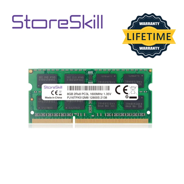 StoreSkill SODIMM DDR3L 2GB 4GB 8GB 10600 1333 12800 1600 for DDR3 Laptop Ram 1