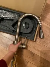 Grifos de plata de un solo tirador para cocina, grifo mezclador de agua giratorio de un solo orificio, 360 grados, 408906