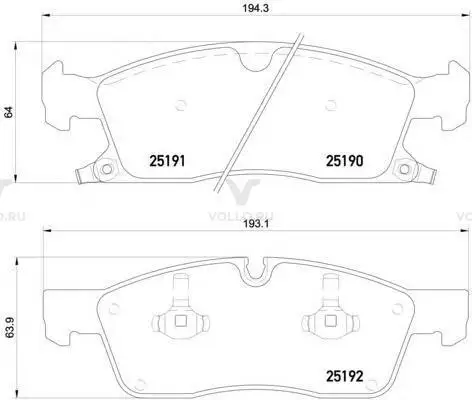 BREMBO Колодки тормозные дисковые JEEP: GRAND CHEROKEE IV 10