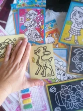 Bloc mágico para dibujo de arañazos para niños, cartas de pintura de arena, aprendizaje educativo temprano, juguetes creativos de dibujo para niños, GYH, 20 piezas/10 Uds.