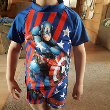 Chico chico baño Niña camiseta Top + corto 2 uds niños playa bañador de baño princesa congelados Elsa Anna Spiderman Minnie Coche