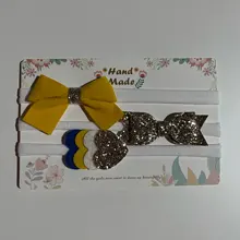 3 unids/lote bebé diademas flor arcos de Nylon bandas de pelo turbante bebé niña diademas accesorios de fotografía recién nacido bebés Accesorios