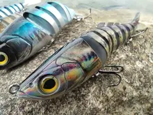 Kingdom-Señuelos de Pesca con articulaciones múltiples, cebos duros de hundimiento, 90mm, 120mm y 140mm, wobblers realistas, Lucio