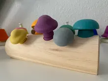 Bloques de arcoíris de madera Montessori para bebé, juego de recolección de setas, juguetes educativos de madera para bebé, ensamblaje a juego con forma de desarrollo