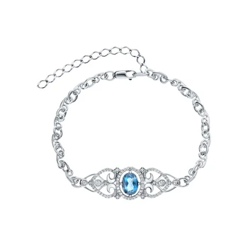 

Silver Bracelet with Topaz and cubic zirconia sunlight sample 925 test