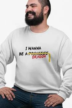 

Angemiel Wear I Wanna Be A Dragon White Men 'S Sweatshirt