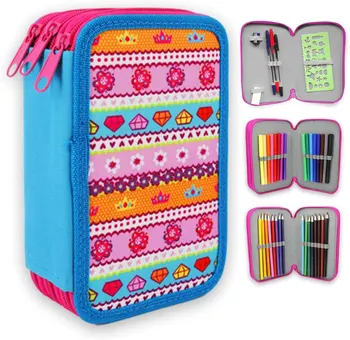 

Starplast, Plumier pencil, 3 compartments, 16 crayons, 16 color highlighters, screed, grinder pencil,