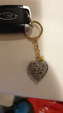 Llavero con forma de corazón de metal, reloj de metal colorido y reloj, colgante de llavero, regalo 1