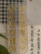 12 rejillas/caja de purpurina mixta, decoración artística de Metal para uñas, estrella de mar, Concha, sol, coco, árbol, Material de relleno de resina epoxi, joyería DIY