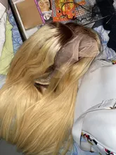 Pelucas de cabello humano Rubio degradado para mujer, pelo liso 4T613 brasileño Remy 613, peluca con malla frontal transparente, pelucas de encaje prearrancadas