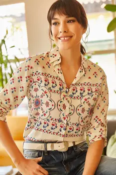 

Ola Women Patterned Viscose Shirt GML-19000621