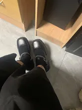 Zapatos de estudiante para chica de la Universidad, mocasines de Lolita, Mary Janes, negros, Cosplay, Jk, tacón de piel sintética, plataforma de cadena, gótico, Punk, novedad