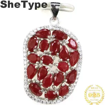 

31x13mm Elegant 3.5g Real Red Ruby White CZ Ladies Party 2019 European Style 925 Sterling Silver Pendant