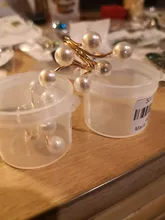 Anillo chapado en oro para mujer, elegante perla de imitación, anillos de apertura ajustables