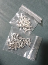 Colgantes de estrella plateada antigua, accesorios de joyería, pentagrama, colgantes para joyería, 10 Uds.