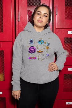 

Angemiel Wear Space And Prints Gray Women 'S Hooded Sweatshirt