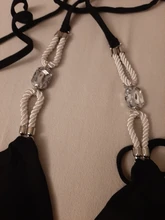 In-x-bikini con diamantes brillantes para mujer, bañador Sexy con cuello halter de realce, traje de baño de cristal para mujer, bikini brasileño 2020