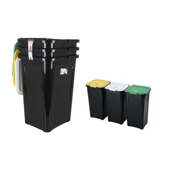 

Recycling Waste Bin Tontarelli 44 L Black (38,5 x 34,5 x 54,5 cm) (3 Uds)