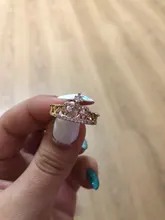 UMODE corona anillo para las mujeres Zircon de oro rosa de moda de lujo de compromiso de boda, anillos de promesa de accesorios de joyería UR0217