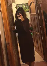 Knitted Dresses Robe Sweater Loose Maxi Oversize Long-Sleeve Winter Womens Vestido Autumn