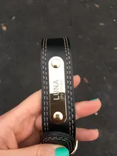 Pawstrip grabado Collar de perros de piel sintética Etiqueta de mascota Collar para perros Bulldog francés Pitbull, perro grande Collar de cachorro.