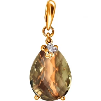 

Esthete pendant with quartz and cubic zirconia in red gold