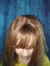 OneNonly-Peluca de cabello sintético largo degradado para mujer, pelo Natural resistente al calor, ondulado y suelto con flequillo, color marrón y Rubio, para Cosplay