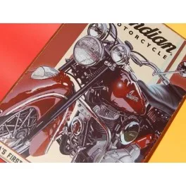 

Poster sheet MOTO INDIAN Vintage decoration plate for room wall, lounge, bar, garage
