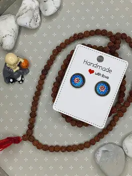 

Stud earrings handmade series Indian Buddha