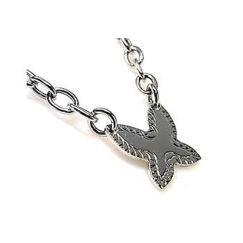 

Choker 925 sterling silver m Rhodium reason butterfly 15mm. [AA9745]
