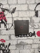 MiniTiger-Interruptor táctil de pared, estándar de la UE/Reino Unido, 1 entrada y 1 vía, Panel de interruptor de cristal blanco, 220-250V, solo función táctil