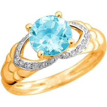

Esthete ring with Topaz and cubic zirconia in red gold