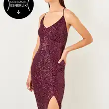 Trendyol блестками вечернее платье на брителях TPRSS19YL0024