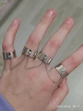 Cadena de eslabones estilo Hip Hop Punk para hombre y mujer, múltiples anillos abiertos para dedo, fiesta, concierto, ceremonia, regalo de joyería, venta al por mayor