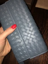 Cartera de mano tejida larga para mujer, cartera de mano larga, estilo Flip-Style, gran volumen, 100%, cuero de oveja, piel de oveja, clip de dinero de diseño de marca de lujo, 2021