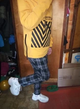 Dropshipping. Exclusivo. Japonés Streerwear hombres pantalones a cuadros Otoño de 2020 de moda de hombre delgado pantalones casuales coreano pantalones de Harem para hombre