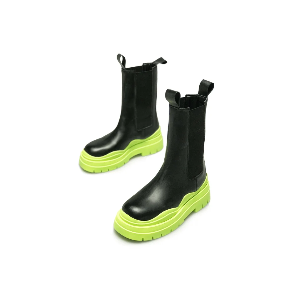

Women's Boots Neon Models Women Rain Snow Boots Colorful Boots Winter Autumn Thick Bottom Anti-Slip Base Solid Boat Shoes Fashion boots