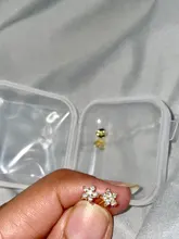 Pendientes de estrella de cinco puntas de cristal para mujer, aretes de Plata de Ley 925 chapados en oro de 14k, accesorios de joyería de boda simples