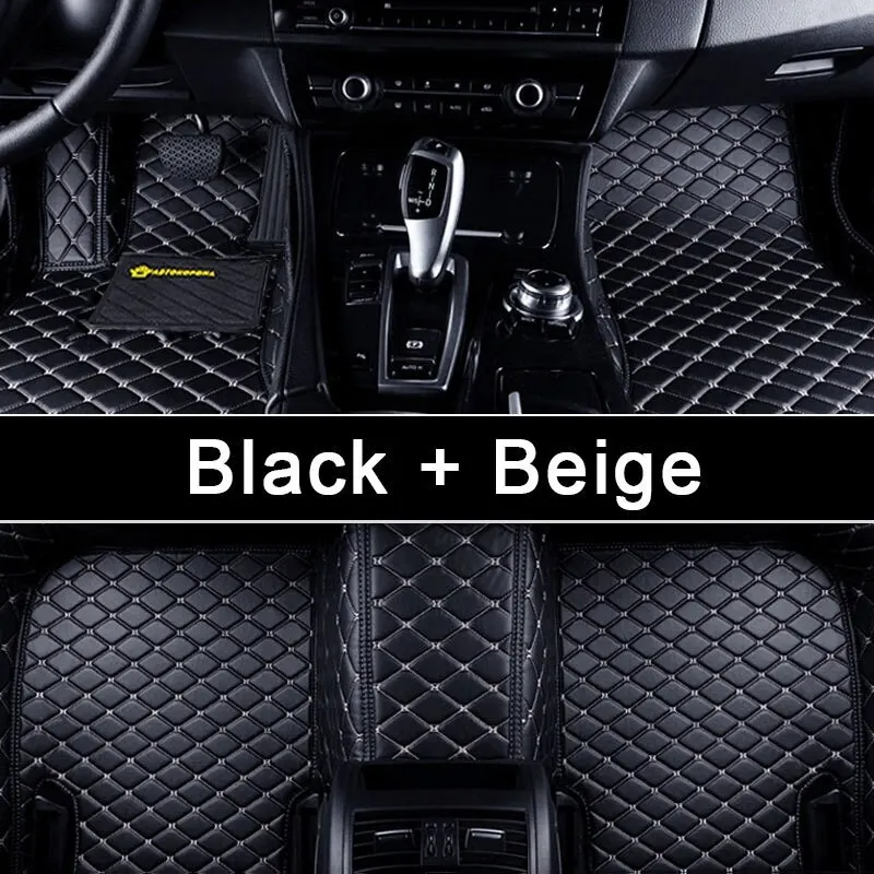 3D Letaher автомобильные коврики для LADA Vesta левый руль водонепроницаемый коврик авто аксессуары для интерьера индивидуальный коврик - Название цвета: black-beige