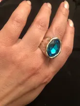 Anslow de joyería de moda de calidad superior Retro Oval grande anillo de dedo de cristal para las mujeres parejas de mujeres regalo de día de San Valentín LOW0041AR