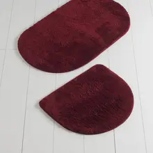 Коврики для ванной нескользящие Противоскользящие коврики противоскользящие цвета красный Овальный 2'Li набор 60X100 cm-50X60 см