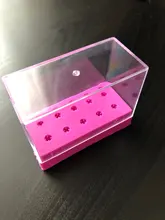 3 colores 48 agujeros brocas de decoración de uñas vacía caja de almacenamiento soporte de recipiente de exhibición manicura accesorios de la cubierta de acrílico herramientas