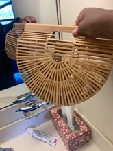 Bolso tejido de paja para mujer, bolso de marca de diseñador, a la moda, portátil, de lujo, tejido de bambú, 2021