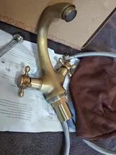 Antique Faucet Mixer Basin Sink Black Bathroom Bronze Vintage Brushed Crane Swan Hot-And-Cold-Water-Crane