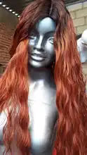 Peluca natural de cabello sintético para mujeres negras, pelo largo de onda de agua de 42 pulgadas, fibra de alta temperatura, Rubio, degradado, marrón