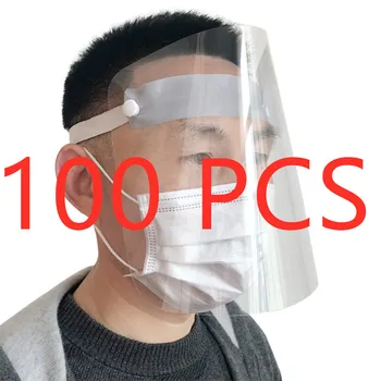 

100PCS Transparent Anti Splash Dust-proof Protect Full Face Covering Mask Visor Shield Anti-Fog Safety Isolation Protective Mask