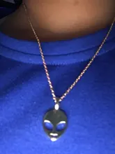 1pc nuevo plata Color damas collar alienígena creativa de moda de aleación de alienígena COLLAR COLGANTE (con)