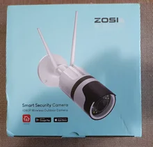 ZOSI-Cámara IP de H.265 y 1080p para exteriores, videocámara inalámbrica y resistente al agua, con foco, wifi, IA, detección de personas, visión nocturna a color y audio bidireccional